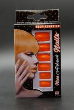 Faux ongles orange fluo adhsifs