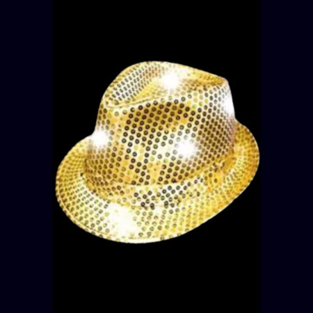 Chapeau lumineux Or Led