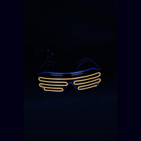 Lunette lumineuse orange et bleu 