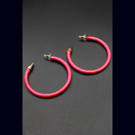 Boucles d'oreilles fluo créoles roses