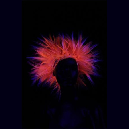 Perruque rose fluo coupe ébouriffée 