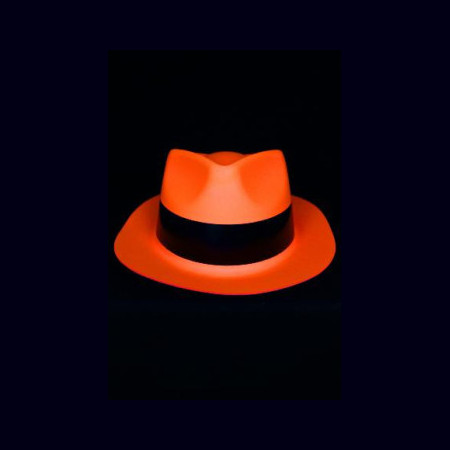 Chapeau orange fluo Al capone L XL 