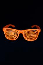Lunettes orange fluo perles
