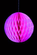 Boule en papier rose fluo - 30 cm  