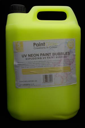 Liquide à bulles "paint party" jaune fluo UV