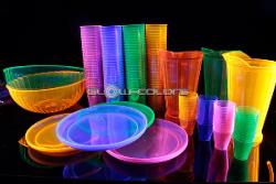 Vaisselle fluo UV spéciale lumière noire 