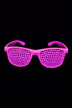 Lunettes rose fluo perles