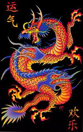 Poster fluo : Dragon Chinois