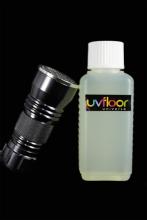 Kit hygiène des mains : torche UV + flacon additif hydro alcoolique invisible UV 100ml - bleu 