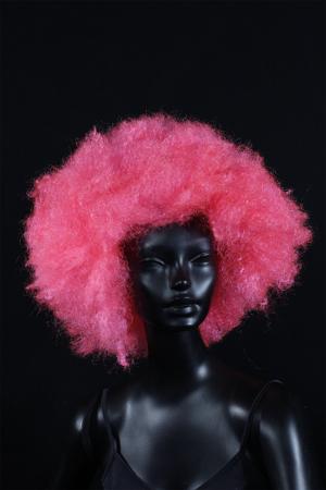 Perruque rose fluo afro