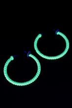 Boucles d'oreilles vert fluo anneaux