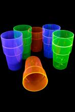Pinte fluo réutilisable 56cl 5 couleurs UV - 10 pièces