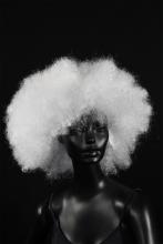 Perruque blanche fluo afro