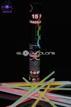 Lot de 24 tubes de 12 bracelets lumineux ass de couleurs