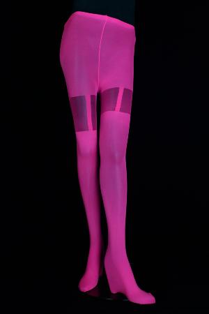 Collant sexy rose fluo
