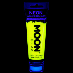 Maquillage fluo UV avec applicateur éponge - 75 ml - Jaune