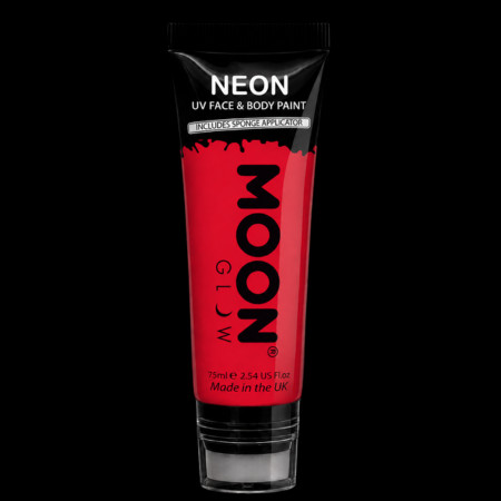 Peinture fluo rouge Moon Glow pour visage et corps 75 ml