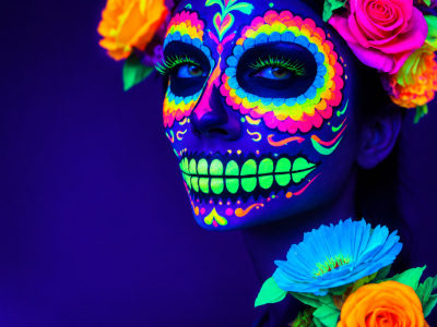 Squelette fluo sur le visage : le tuto que vous garderez